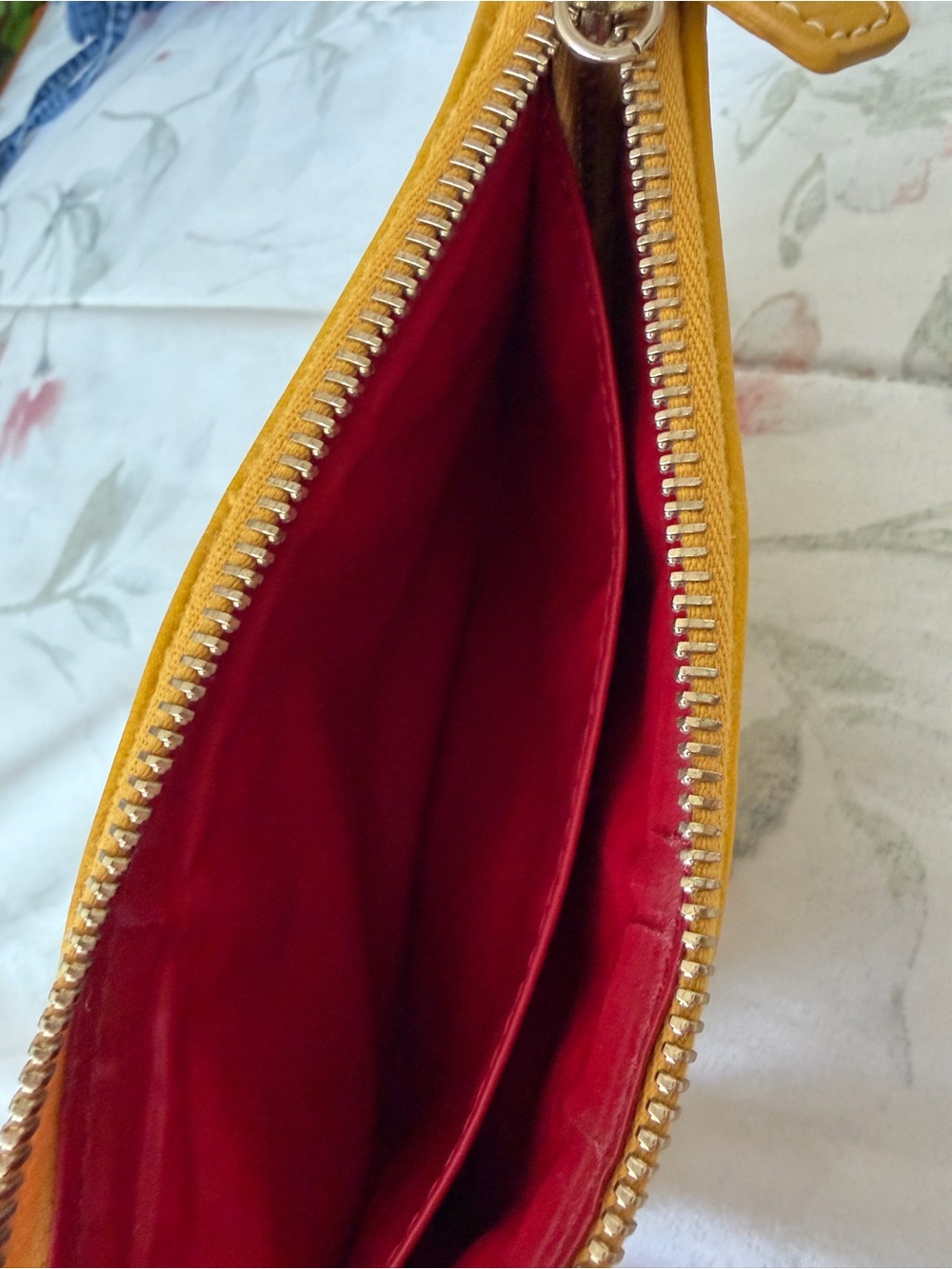 Dooney & Bourke Yellow Pebble Leather Wristlet - Picture 4 of 7